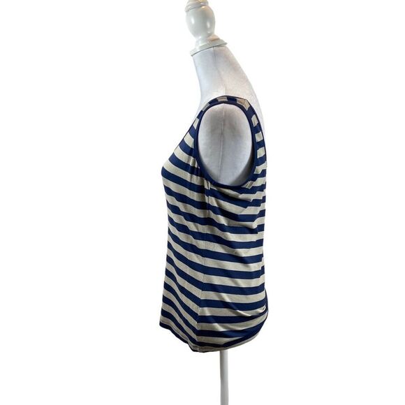 Ronen Chen Blue and Taupe Striped Tank Top Size 2 XS - Picture 6 of 9